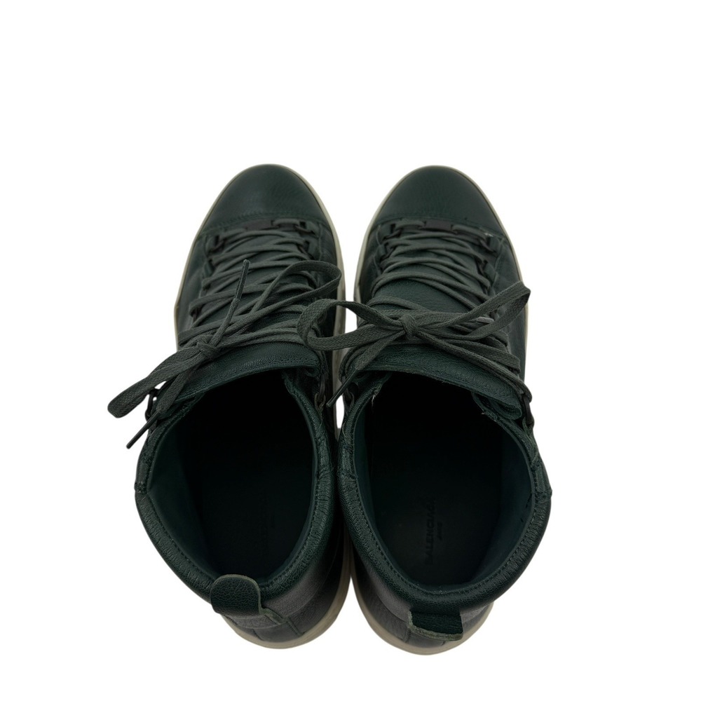 Balenciaga Green Leather High Top Designer Shoes Men's Size‎ 44 Style 449678 - Picture 9 of 12